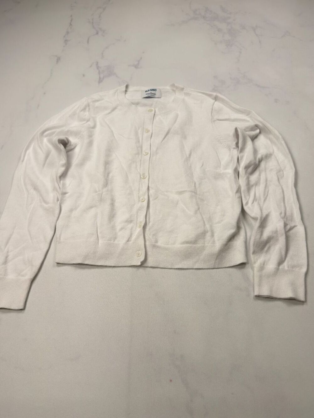 Old Navy Classic Style Cardigan White 2010s Minimalist Feminine - Womens M